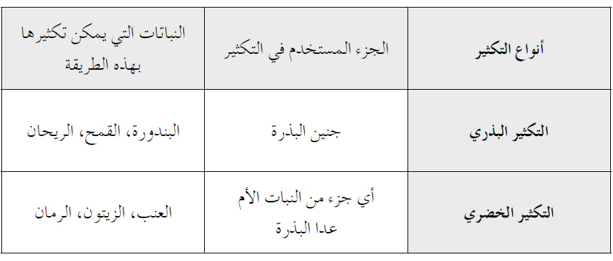 صنف النباتات الآتية بحسب طريقة زراعتها: بالخطوط (الأتلام) أو (بالأحواض)